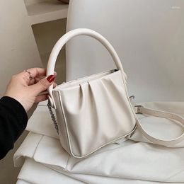 Shoulder Bags Mini Soft PU Leather Crossbody For Women 2024 Simple Luxury Silver Chain Handbags Female Trendy