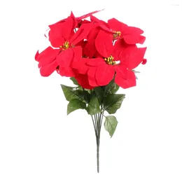 Decorative Flowers Christmas Flower Artificial Poinsettia Garlands Party Red Decor Outdoor