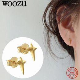 Stud Earrings WOOZU 925 Sterling Silver 14k Gold Plated Delicate Cute Four-Pointed Star For Women European Student Party Jewellery