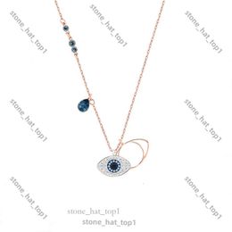 Swarovskis Necklace Designer Women Top Quality Pendant Necklaces Flowing Light evil eyes Necklace Element Crystal Rainbow White Collar Chain for Women 4700