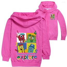 Jackets Cute Numer Blocks Kids Clothes Boys Children Hooded Zipper Windbreaker Baby Fashion Print Coat Infant Hoodies For Girls