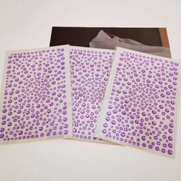 Tattoo Transfer 2 Pieces 3-4-5-6mm Purple Eyes Sticker Imitation Diamond Makeup Party Music Festival Face Jewels Stickers Body Art 3D Tattoos 240427