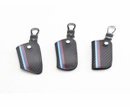 1pcs Carbon fiber leather Smart Remote Key Case Cover Holder Key Chain Cover Remote For 1 3 5 6 7 Series X1 X3 X4 X5 X68079429