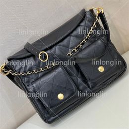 10A new 24ss hobo bag top quality luxury designer camera bags genuine leather women shoulder bag lady black white crossbody Hollow handle gold chain cross body