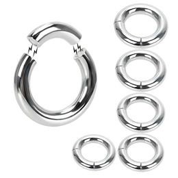 Nxy Cockrings Heavy Duty Male Magnetic Ball Metal Penis Cock Lock Ring Sex Toys for Men 5 Size Scrotum Stretcher Delay Ejaculation 240427