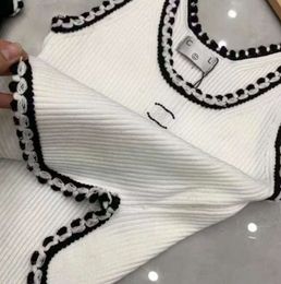 Anagram-embroidered Women Tanks Camis Cotton-blend Tank Tops Two C Letters Designer Skirts Yoga Suit CHANNEL Dress Bra Vest Ladies Solid Vintage T Shirt Femme 56757