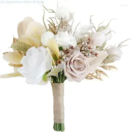 Decorative Flowers Wedding Artificials Rose Bouquets Ornaments Handheld Cluster Arrangement