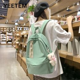 Backpack Pure Canvas Schoolbag Fashion Middle School Student Female Korean Version Harajuku Simple