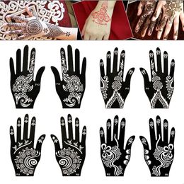 Temporary Tattoo Stencil Hand Henna DIY Body Art Sticker Template Wedding Tool Professional India Fashion Decal Flower 240423