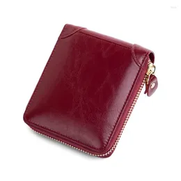 Wallets Genuine Leather Women Wallet Zipper Money Bag Luxury Female Small Purses ID Card Holder Coin Clutch Designer Ladies Handbag