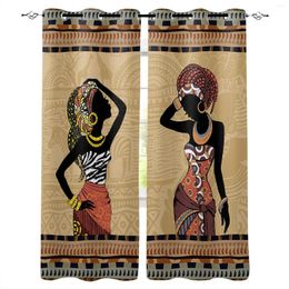 Curtain Ethnic Style African Women Black Window Curtains For Living Room Bedroom Christmas Decor Kitchen Balcony Drapes