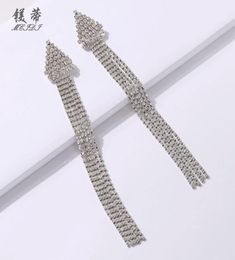 Fashion tassels diamonds dangle earrings for women luxury tennis chain chandelier earrings s925 silver needle ear Jewellery present2530545