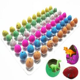 60pcs lot Novelty Gag Toys Children Toys Cute Magic Hatching GrowinAnimal Dinosaur Eggs For Kids Educational Toys Gifts GYH A-660164J