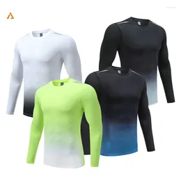 Running Sets Compression Shirt Men Round Neck Collar Elasticity T-shirts Long Sleeve Fitness Tops Quick Drying Gym Tights UA519