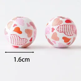 Party Decoration 45Pcs Valentine's Day Wooden Beads Decorative Crafts DIY Projects Garland Boho 16mm For Wedding Home Gifts Ornament