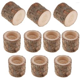 Candle Holders 10-piece Natural Tree Stump Wooden Holder Tea Light Wedding Decor 5cm For Party Favor Gift