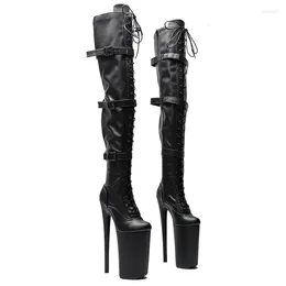 Boots Fashion PU Upper Sexy Exotic Pole Dancing Shoes 26CM/10inches High Heel Platform Women's Modern Over-the-Knee 023