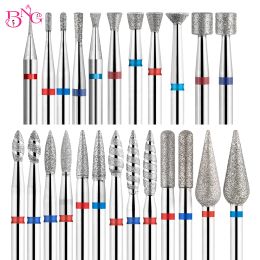 Bits Diamond Nail Drill Bits 3/32'' Russian Manicure Drill Bits Rotary Burr Cuticle Flame Tip Nail Accessories Tools Dead Skin Remove