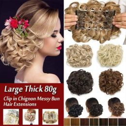 Chignon Chignon Chignon Synthetic Bride Messy Curly Big Bun with Comb Clips in Chignon Hairpiece Updo Cover Hair Tail Hair Piece for Wom