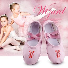 Dance Shoes Embroideried Flower's Ballet Yoga Sneakers Women Gym Woman Suede Outsoles Soft