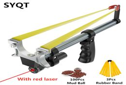 Straight Rod High Precision Telescopic High Power Red Laser Flat Rubber Band Stainless Steel Outdoor Hunting Catapult Slings1082548