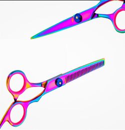 Cool Colourful Hair Cutting Scissors Clippers Flat Tooth Cutting Pet Beauty Tools Set Kit Dogs Grooming Hair Cutting Scissors Set6303365