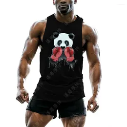 Men's Tank Tops High-quality Sleeveless T-shirt Outdoor Gym Boxing Y2k Printed Panda Vest Casual Sports Fnaf Top Breathable Quick Drying