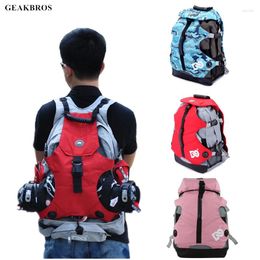 Day Packs Men Women Roller Skates Backpack Inline Skating Shoes Boots Carry Bag Kid Ice Storage Knapsack Outdoor Sports