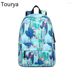 Backpack Tourya Cactus Printing Waterproof Women Daily Bookbag School Bags For Teenagers Girls Travel Rucksack Laptop Bagpack