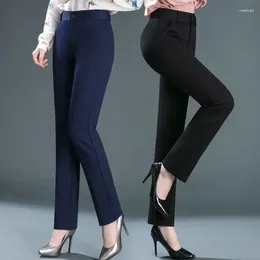 Women's Pants Office Lady Solid Slim Pencil Suits Spring Autumn Korean Fashion All-match Women High Waist Casual Straight Trousers LJ117