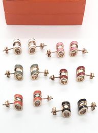 Titanium Steel 18K Rose Gold Classic Letter Charm Earrings Luxury Brand Fashion Earring Exquisite Simple Women Earrings Jewellery Gi1934112