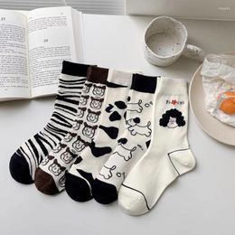 Women Socks 1 Pair Creative Cartoon Trend Zebra Cow Puppy