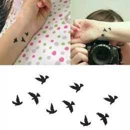 BXN0 Tattoo Transfer Female Fashion Birds Fly Temporary Waterproof Tattoo Sticker Body Art Decal Waist Waterproof Colorful Temporary Tattoo Sticker N 240426