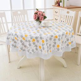 Table Cloth PVC Plastic Pastoral Oilproof Fabric Wipeable Round Dining Home Decor Kitchen Tablecloth Cover