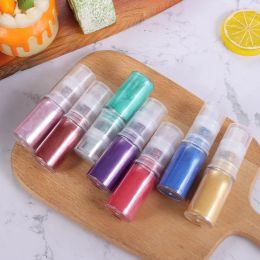 Moulds 5g Flash Glitter Gold Powder Mousse Spray Bottle Baking Colour Dust Cake Fondant Macaron Chocolate Colouring Powder Silver Powder