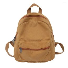 Backpack Small Canvas Vintage 2024 Simple Unisex Women Men Bags For Teenage Girls Young Solid Color Ladies Mini Rucksack