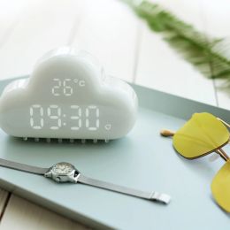 Accessories C2 Cloud Alarm Clock kids light LED Table Voice Control Digital Despertador USB Powered Electronic Desktop Clocks Wake Up Clock