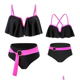 Swim Wear Luxury Designer Bikini New European And American Swimsuits Parent-Child Mother Daughter Split Swimwear Drop Delivery Sports Dhovj