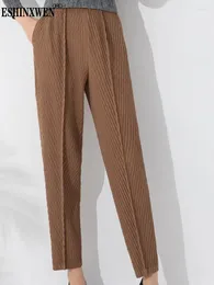 Women's Pants Eshin 2024 Autumn Casual Long Style Wide Leg Pleated Thick Material Fashion Versatile Harlan Straight XF465