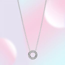 NEW 100 925 Sterling Silver Loving Hearts of Necklace Clear Suitable Small Round Gift Clavicle Chain Jewellery 397436CZ3481037