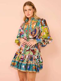 Basic Casual Dresses Designer Dress New Leisure Fashion Printed Shirt Cardigan Style Versatile Dress Large size women's clothing