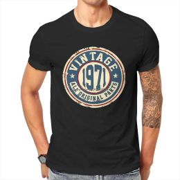 T-Shirts Vintage 1971 All Original Parts Awesome Hipster T Shirt Vintage Fashion High Quality Tshirt Big Size ONeck Men Clothes