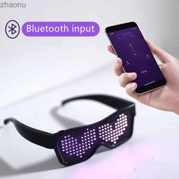 Sunglasses New Party LED Glasses Disco Bar Wine Bar Dynamic Flash LED Glasses Raves Bluetooth App Customised Lighting USB ChargingXW