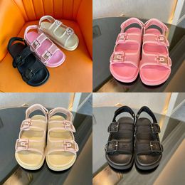 Women Designer Shoe Sandals Rubber Slippers Double G Jelly Platform Slides Adjustable Buckle Slipper Summer Outdoor Sandal Box Original Quality