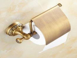 Antique Brass Paper Towel Rack European Style Vintage Paper Holder Toilet Paper Tissue Box Bathroom Accessories Roller Holders3828588