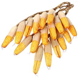 Decorative Flowers 3 Pcs Simulated Corn Hanging Skewers On Cob Artificial For Home Realistic Vegetable Ornament Foam Decor Kitchen Fake