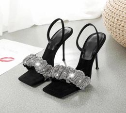 2021 Summer Women High Heels Crystal Sandals Wedding Bridal Stiletto Heels Sandles Glitter Prom Elegant Stripper diamond Shoes8881899