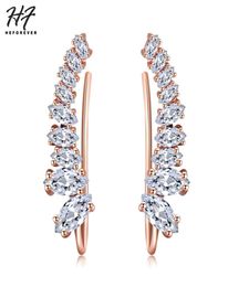 Luxury Shining Angle Wing Ear Cuff Earrings for Women Cubic Zirconia Rose White Gold Color Fashion Jewelry E791 E7929335736