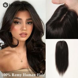 Toppers 100% Remy Human Hair Toppers for Women Natural Short Straight Black Brown Human Hair Pieces Thin Hair Silk Base Clip in Toppers