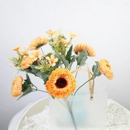 Decorative Flowers 47cm Handmade Chrysanthemum Bouquet Aesthetic Room Decor Pographic Props Easter Decorations Natural Preserved